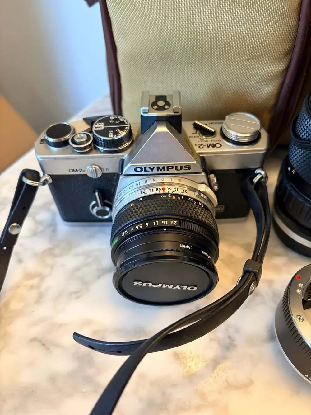 Olympus OM-2N 35mm SLR Film Camera Bundle